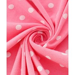 Babyhug Cotton Interlock Knit Hooded Wrapper with Polka Dots Print L 76 x B 71.5 cm - Pink