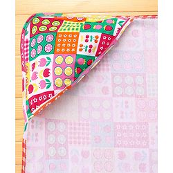 Babyhug Cotton Interlock Knit Hooded Wrapper with Tropical Theme Printed L 76 x B 73 cm - White