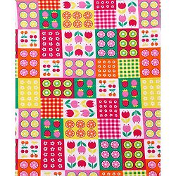Babyhug Cotton Interlock Knit Hooded Wrapper with Tropical Theme Printed L 76 x B 73 cm - White