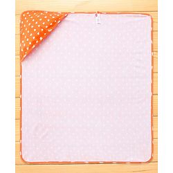 Babyhug Cotton Interlock Knit Hooded Wrapper with Heart Print L 75 x B 74 cm - Orange