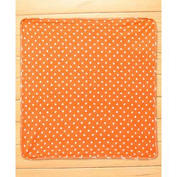 Babyhug Cotton Interlock Knit Hooded Wrapper with Heart Print L 75 x B 74 cm - Orange