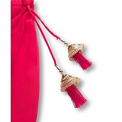 Babyhug Georgett Woven Half Sleeves Choli Lehenega & Dupatta Set With Floral Embriodery & Sequin Detailing - Red