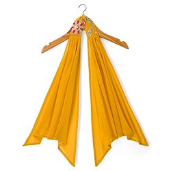 Babyhug Georgette Woven Sleeveless Embroidered Kurti Patiala Set with Dupatta - Yellow