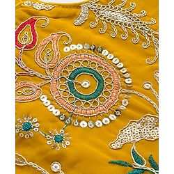 Babyhug Georgette Woven Sleeveless Embroidered Kurti Patiala Set with Dupatta - Yellow