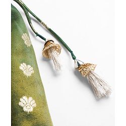 Babyhug Brocade Woven Half Puffed Sleeves Choli Lehenga with Dupatta Embroidery & Sequin Detailing - Green