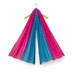 Babyhug Brocade Half Sleeves Embroidered Choli Lehenga Set with Dupatta - Pink & Blue