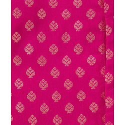 Babyhug Brocade Half Sleeves Embroidered Choli Lehenga Set with Dupatta - Pink & Blue