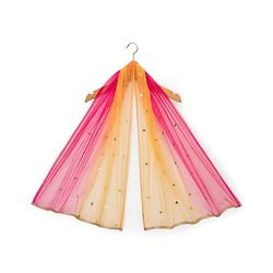 Babyhug Brocade Half Sleeves Embroidered Choli Lehenga Set with Dupatta & Sequin Detailing - Pink & Yellow