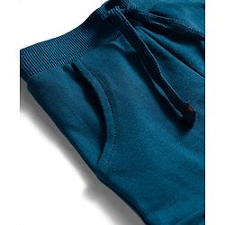 Babyhug Terry Knit Premium Light Gauge Terry Full Sleeves T-Shirt & Joggers Set With Snow Man Print - Teal Blue