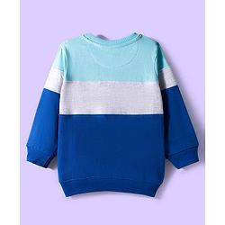 Babyhug Terry Knit Premium Light Gauge Terry Full Sleeves Text Printed T-Shirt & Lounge Pant Set With Cut & Sew Design - Blue