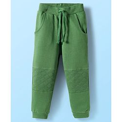 Babyhug Terry Knit Premium Light Gauge Terry Full Sleeves T-Shirt & Lounge Pant Set With Animal Print - Off White & Green