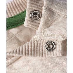 Babyhug Terry Knit Premium Light Gauge Terry Full Sleeves T-Shirt & Lounge Pant Set With Animal Print - Off White & Green