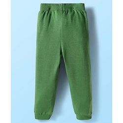 Babyhug Terry Knit Premium Light Gauge Terry Full Sleeves T-Shirt & Lounge Pant Set With Animal Print - Off White & Green