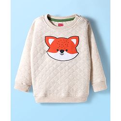Babyhug Terry Knit Premium Light Gauge Terry Full Sleeves T-Shirt & Lounge Pant Set With Animal Print - Off White & Green