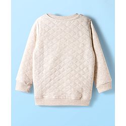 Babyhug Terry Knit Premium Light Gauge Terry Full Sleeves T-Shirt & Lounge Pant Set With Animal Print - Off White & Green