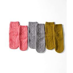 Cute Walk by Babyhug Woollen Nylon Viscose Anti Bacterial Ankle Length Socks Pack of 3 - Multicolor