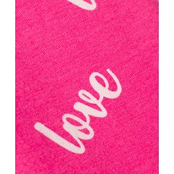 Babyhug Knit Full Length Leggings With Heart & Text Print Pack of 3 - Dark Pink & Orange