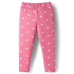 Babyhug Cotton Knit Full Length Leggings With Unicorn & Star Print Pack Of 3 - Navy Blue & Pink