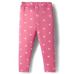 Babyhug Cotton Knit Full Length Leggings With Unicorn & Star Print Pack Of 3 - Navy Blue & Pink