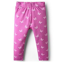 Babyhug Cotton Lycra Knit Leggings with Polka Dots Butterfly & Floral Print Pack of 3 - Pink & Yellow