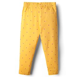 Babyhug Cotton Lycra Knit Leggings with Polka Dots Butterfly & Floral Print Pack of 3 - Pink & Yellow