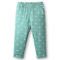 Babyhug Cotton Knit Full Length Legging With Floral & Polka Dot Print Pack Of 3 - Pink White & Light Green