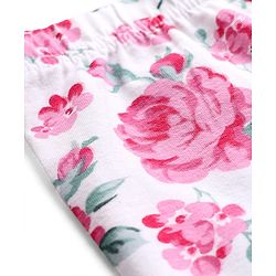 Babyhug Cotton Knit Full Length Legging With Floral & Polka Dot Print Pack Of 3 - Pink White & Light Green