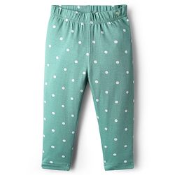 Babyhug Cotton Knit Full Length Legging With Floral & Polka Dot Print Pack Of 3 - Pink White & Light Green