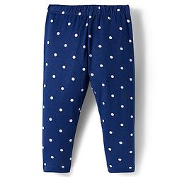 Babyhug Cotton Lycra Knit Full Length Leggings With Stripes & Cherry Print Pack Of 3 - Red & Navy Blue
