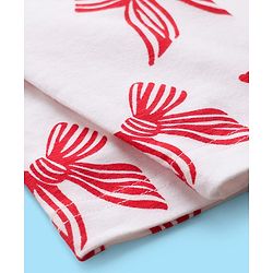Babyhug Cotton Knit Full Length Leggings With Floral Print Pack Of 3 - Pink Red & White