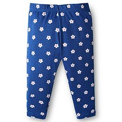 Babyhug Cotton Knit Full Length Leggings With Floral Print Pack Of 3 - Pink & Navy Blue