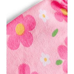 Babyhug Cotton Knit Full Length Leggings With Floral Print Pack Of 3 - Pink & Navy Blue