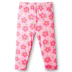 Babyhug Cotton Knit Full Length Leggings With Floral Print Pack Of 3 - Pink & Navy Blue