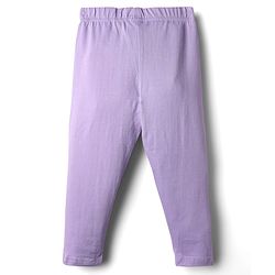 Babyhug Cotton Knit Full Length Leggings With Floral & Polka Dots Pack Of 3 - Pink & Purple