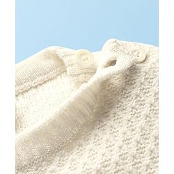 Babyhug Knitted Full Sleeves Pullover Sweater With Reversible Sequins - White