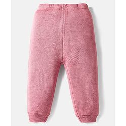 Babyhug Knitted Full Sleeves Pullover Sweater Set With Star Design - Cream & Pink
