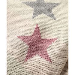 Babyhug Knitted Full Sleeves Pullover Sweater Set With Star Design - Cream & Pink