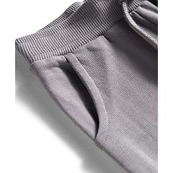 Babyhug Terry Knit Full Sleeves T-Shirt & Lounge Pant Set With Animal Print - Light Blue & Grey