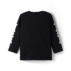 Babyhug Cotton Knit Full Sleeves Night Suit Set with Skeleton Print - Black