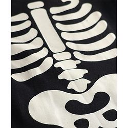 Babyhug Cotton Knit Full Sleeves Night Suit Set with Skeleton Print - Black