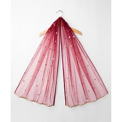 Babyhug Brocade Woven Half Sleeves Choli Lehenga with Dupatta & Floral Foil Print - Maroon