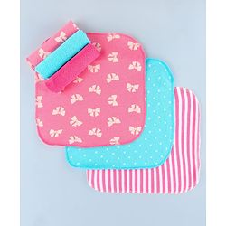 Babyhug Cotton Terry Knit Wash Cloths Pack of 6 L 28 x B 28 cm - Multicolour