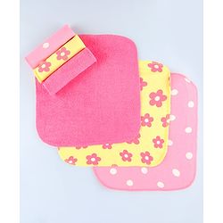 Babyhug Cotton Terry Knit Wash Cloths Pack of 6 L 28 x B 28 cm - Multicolour