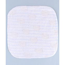Babyhug Cotton Knit Wash Cloth with Bear Print Pack of 6 - Blue