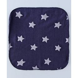 Babyhug Cotton Knit Wash Cloth with Stripes & Stars Print Pack of 6 - Navy Blue & Red