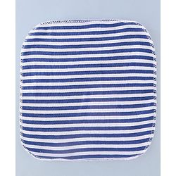Babyhug Cotton Knit Wash Cloth with Stripes & Stars Print Pack of 6 - Navy Blue & Red