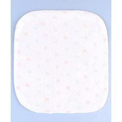 Babyhug Cotton Knit Wash Cloth with Polka Dots & Floral Print Pack of 6 - Pink White & Light Blue