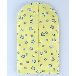 Babyhug Knit Reversible Monkey Cap With Star Print Light Blue - Diameter 10 cm