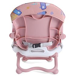 Babyhug 2 in 1 Kids Feeding Chair & Booster Chair with Removable Tray & Seat Cushion - Pink| Adjustable Height| Safety Harness| Foldable Legs| Non Slip Base| Easy to Clean| Durable Built