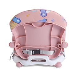 Babyhug 2 in 1 Kids Feeding Chair & Booster Chair with Removable Tray & Seat Cushion - Pink| Adjustable Height| Safety Harness| Foldable Legs| Non Slip Base| Easy to Clean| Durable Built